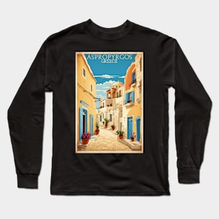 Aspropyrgos Greece Vintage Tourism Travel Long Sleeve T-Shirt